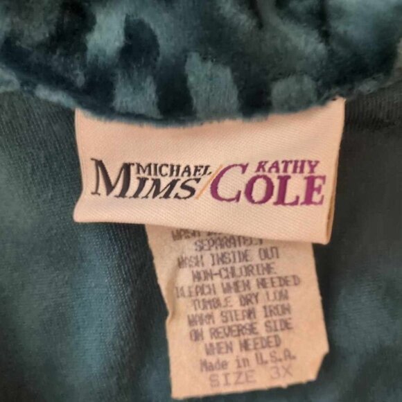 Michael Mims Kathy Cole 3X Vintage Velvet Velour Tun Top Long Sv Collared Plush - Picture 3 of 5